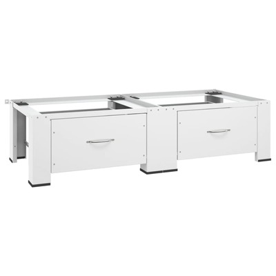 Double Washing and Drying Machine with Drawers White