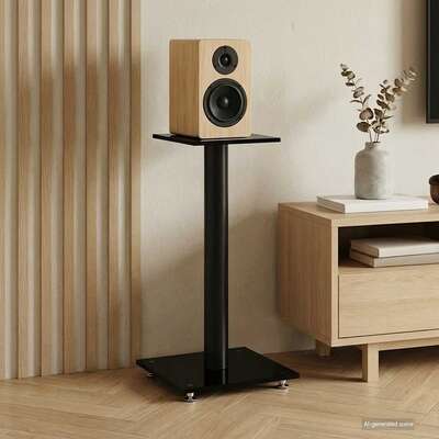 Speaker Stands Tempered Glass Single Pillar 2pc | EXTG
