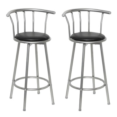 Bar Stools 2 pcs Black Faux Leather