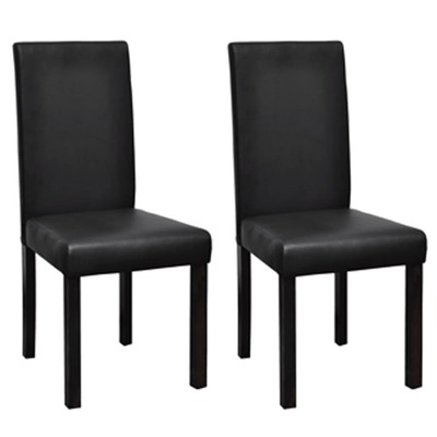 Dining Chair 2 pcs Black Faux Leather