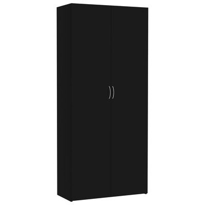 Storage Cabinet Black Chipboard