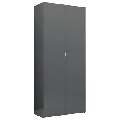 Storage Cabinet High Gloss Grey Chipboard