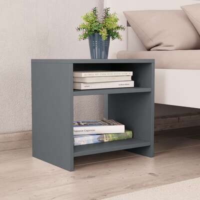 Bedside Cabinet Grey Chipboard
