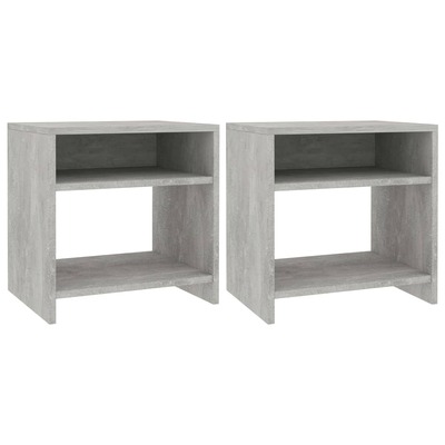 Bedside Cabinets 2 pcs Concrete Grey Chipboard