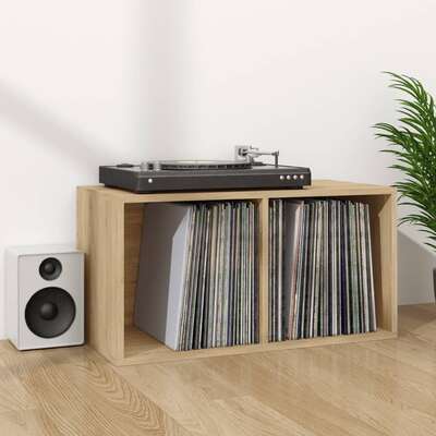 Vinyl Storage Box Sonoma Oak Chipboard