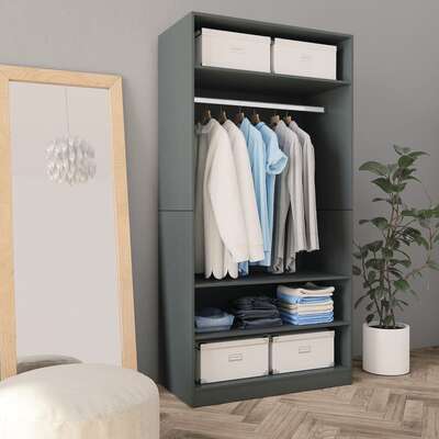 Wardrobe Grey Chipboard