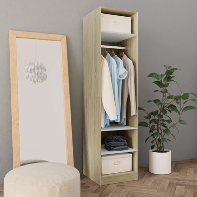 Wardrobe White and Sonoma Oak  Chipboard