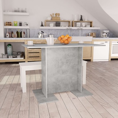 Dining Table Concrete Grey 110x60x75 cm Chipboard