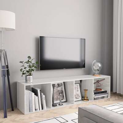Book Cabinet/TV Cabinet High Gloss White 