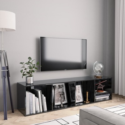 Book Cabinet/TV Cabinet High Gloss Black 
