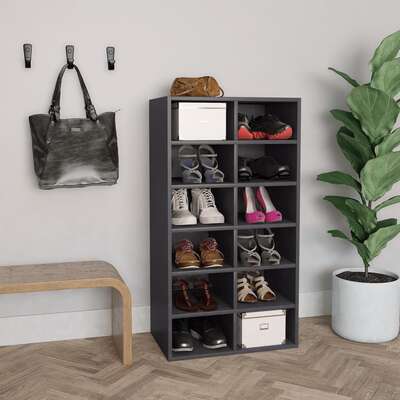 Shoe Rack Grey Chipboard