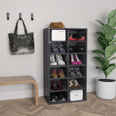 Shoe Rack High Gloss Grey  Chipboard