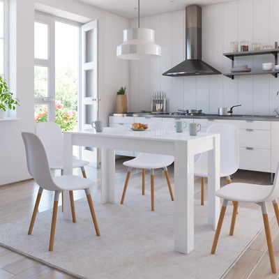 Dining Table High Gloss White - Chipboard