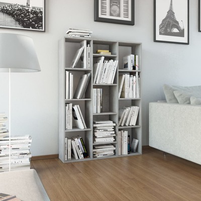 Room Divider/Book Cabinet Concrete Grey 100x24x140 cm Chipboard