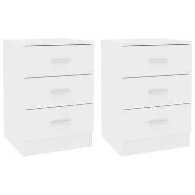 Bedside Cabinets 2 pcs White -Chipboard