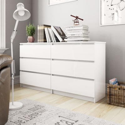 Sideboard High Gloss White  Chipboard