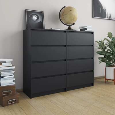 Drawer Sideboard Black- Chipboard