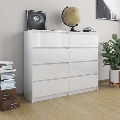 Drawer Sideboard High Gloss White  Chipboard