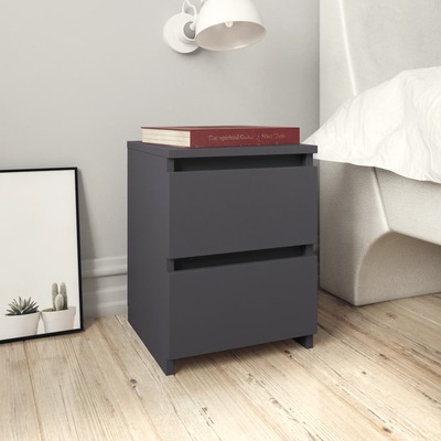 Bedside Cabinets 2 pcs Grey 30x30x40 cm Chipboard