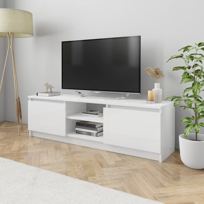 TV Cabinet High Gloss White  Chipboard