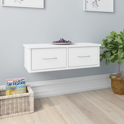 Wall-mounted Drawer Shelf White  Chipboard
