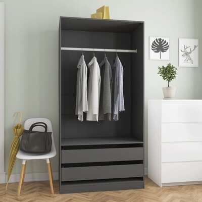 Wardrobe Grey - Chipboard