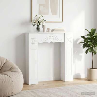 Fireplace Surround White Engineered 102x20x102cm