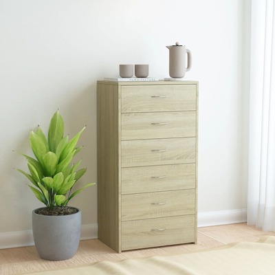 Sideboard with 6 Drawers Sonoma Oak - Chipboard
