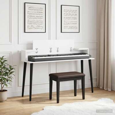 Studio Desk White Engineered 130x36x19.5cm