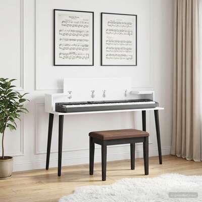 Studio Desk White Compact 110x36x19.5cm