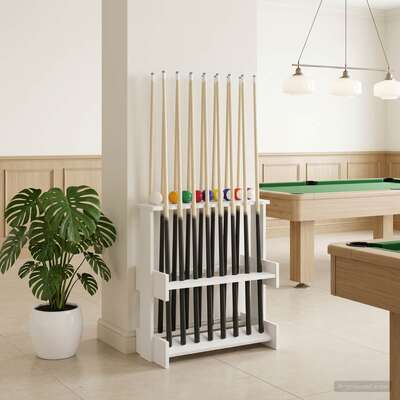 Billiard Cue Stand Engineered Wood White 60x35x60cm