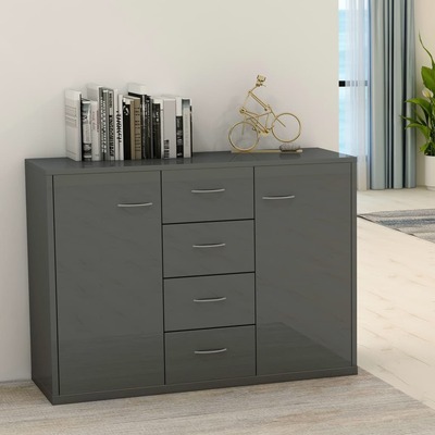 Sideboard High Gloss Grey -Chipboard