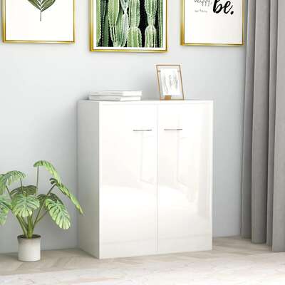 Sideboard High  Gloss White Chipboard
