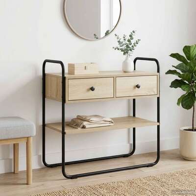Sonoma Oak Console Table 2 Drawers 80cm | EXTG