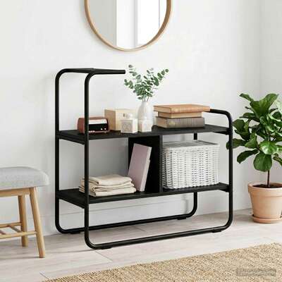 Black Oak Console Table 80cm Engineered Wood | EXTG