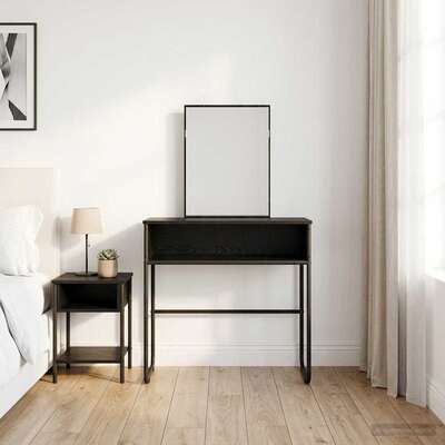 Black Oak Dressing Table Mirror Shelf 81cm | EXTG