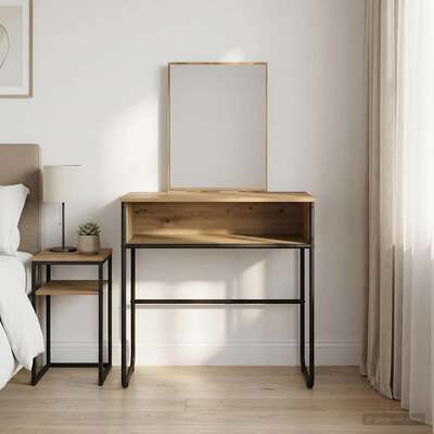 Artisan Oak Dressing Table Mirror Storage | EXTG