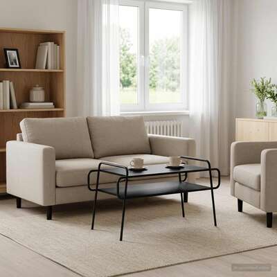 Coffee Table Black Oak Style 100x50x51cm