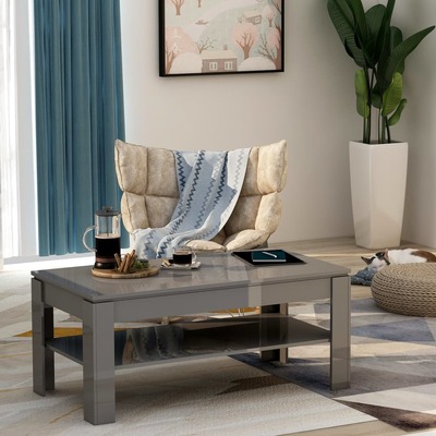 Coffee Table High  Gloss Grey  Chipboard