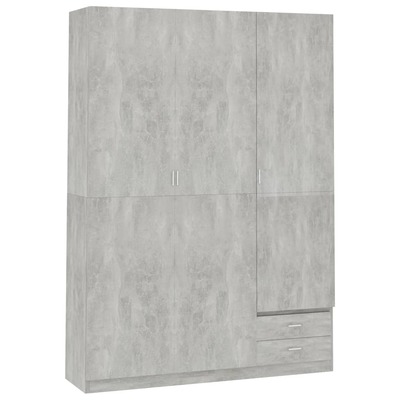 3-Door Wardrobe Concrete Grey Chipboard