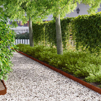 Steel Lawn Edging 20 Pack 103cm Rusty | EXTG