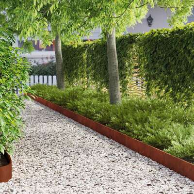 Steel Lawn Edging 10 Pack Rusty 103cm | EXTG