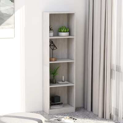 4-Tier Book Cabinet Concrete Grey-Chipboard