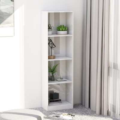 4-Tier Book Cabinet High Gloss White  Chipboard