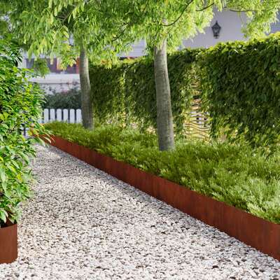 Steel Lawn Edging 20 Pack 103cm Rusty | EXTG