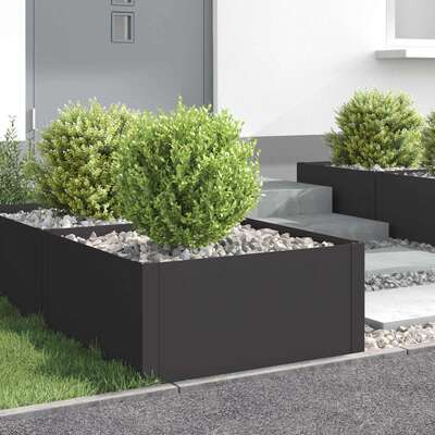 Steel Lawn Edging 4-Pack Black Garden Border | EXTG