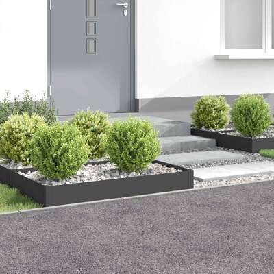 Steel Lawn Edging Panels 4pc Black | EXTG