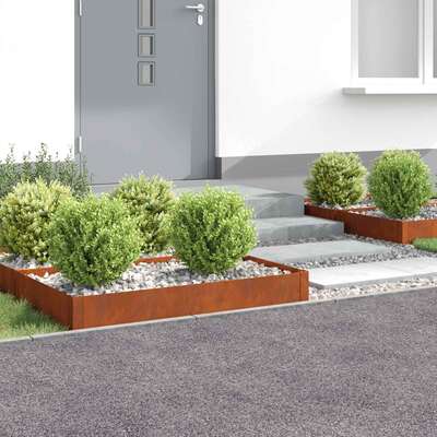Steel Lawn Edging Panels Rusty 4pk | EXTG