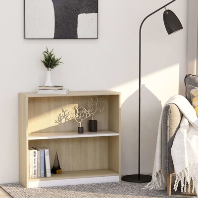 Bookshelf White and Sonoma Oak - Chipboard