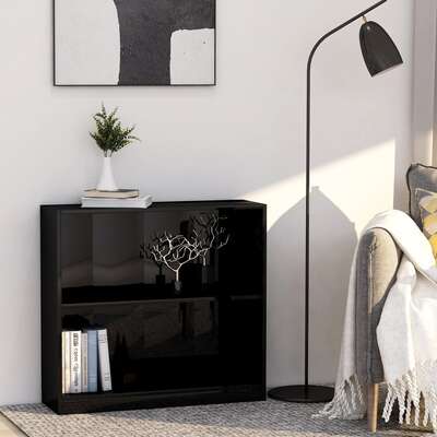 Bookshelf High Gloss Black -Chipboard
